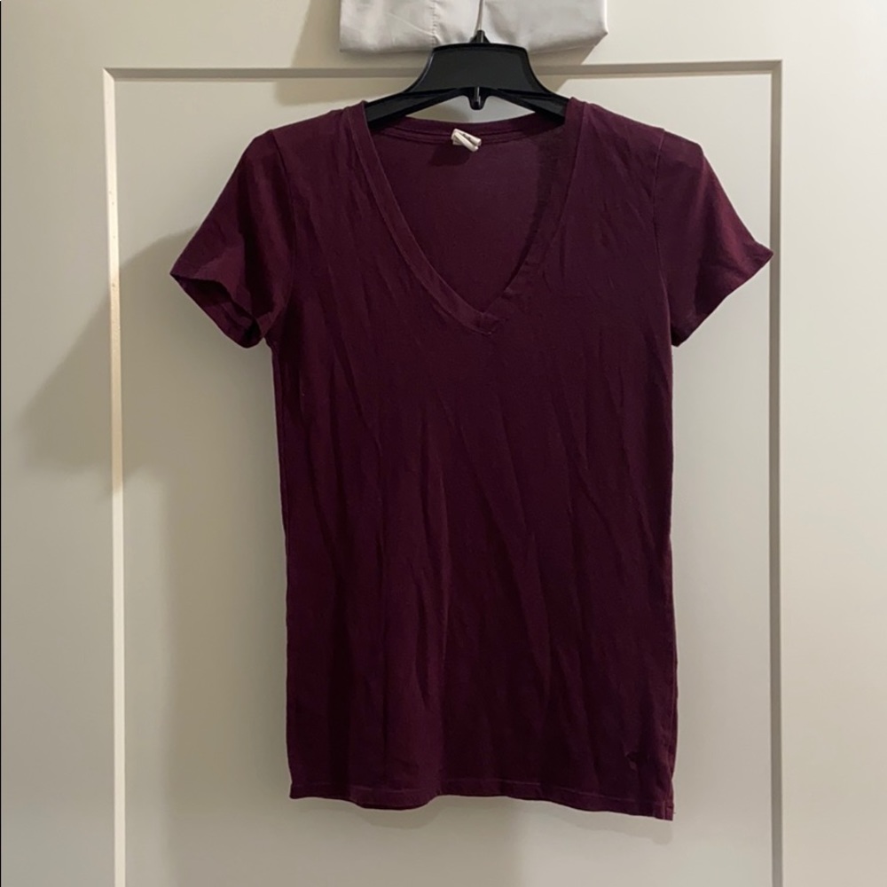 PINK V-Neck Short Sleeved T-Shirt